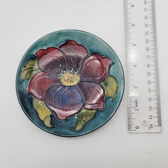 Vintage Moorcroft Small Dish Clematis Pattern - Picture 3 of 3